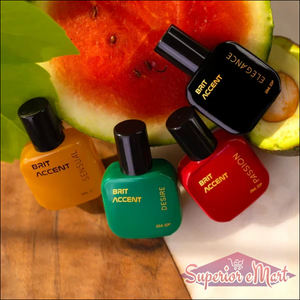 Luxury perfume gift set for women featuring four vibrant fragrances in colorful bottles