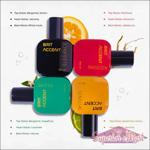 Luxury perfume gift set for women with four unique scents in colorful bottles