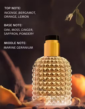 Elegant luxury unisex perfume long-lasting bottle featuring notes of incense and marine geranium