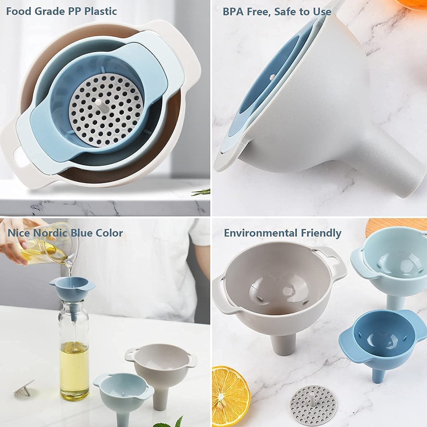 3 In 1 Kitchen Funnel Set Of 3