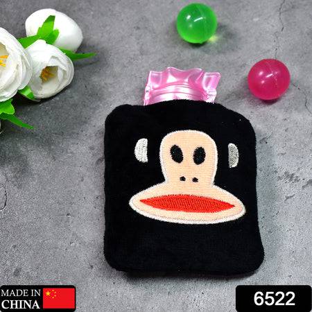 6522 Black Monkey Small Hot Water Bag With Cover For Pain Relief Neck Shoulder Pain And Hand Feet Warmer Menstrual Cramps. - Superior eMart