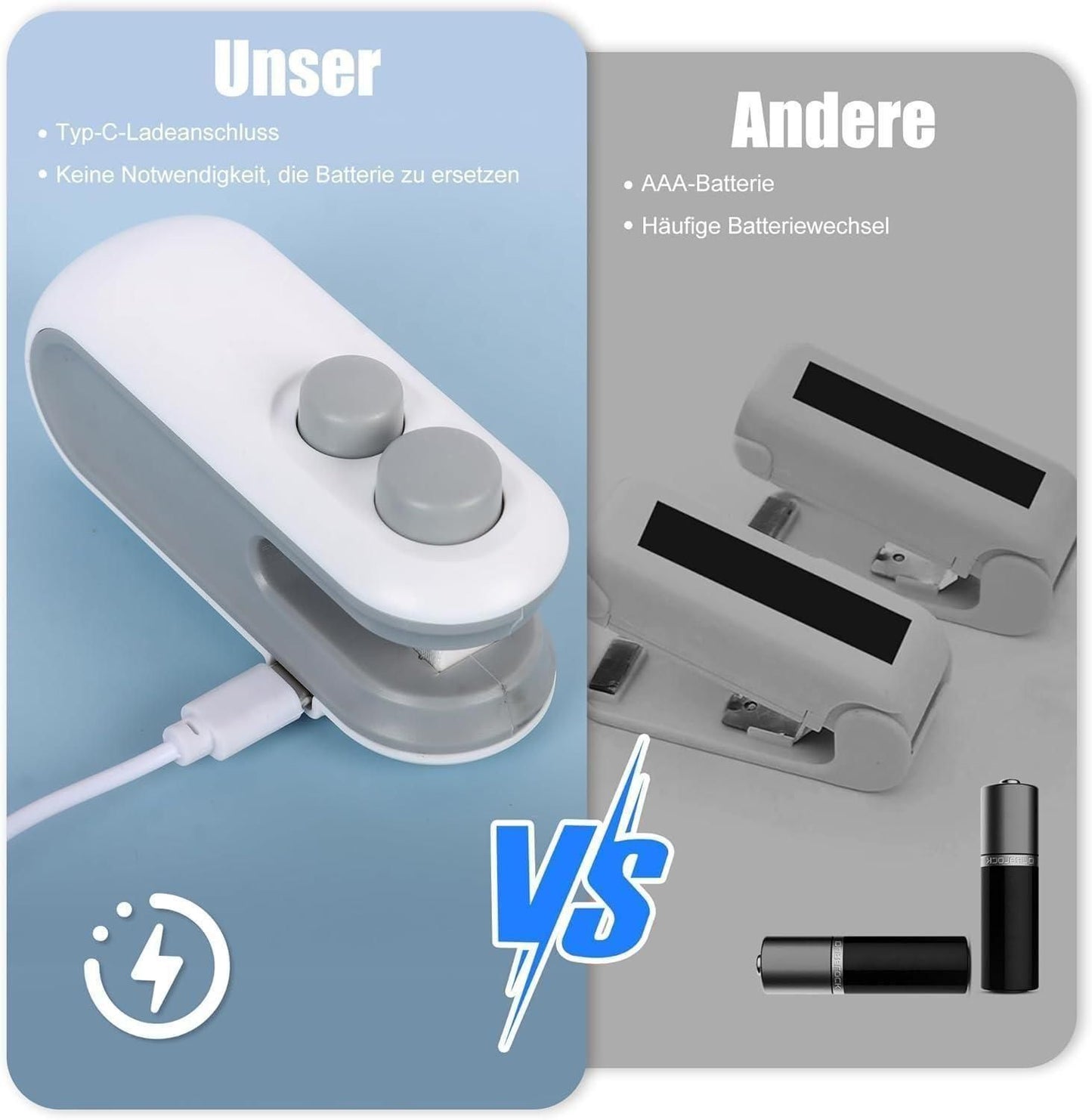 Magnetic heat sealer with cutter showcasing portable design and USB charging for easy use