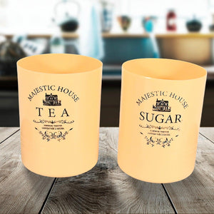 Airtight tea sugar coffee container set in elegant design for kitchen organization
