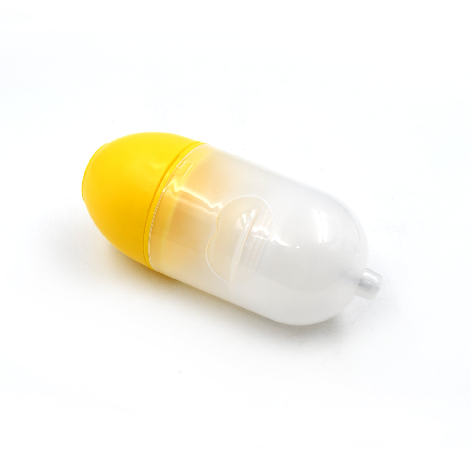 Manual egg scrambler in yellow and white for quick and easy egg mixing in the kitchen