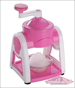 Manual gola maker machine in pink, perfect for making delicious shaved ice at home