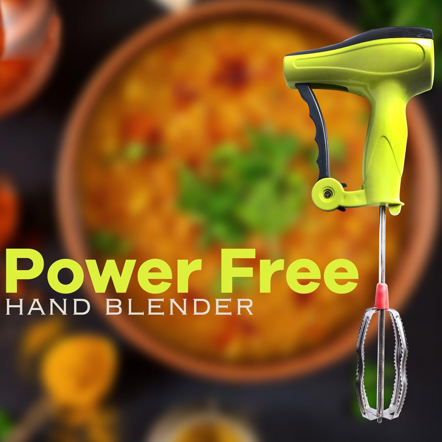 Power Free Manual Hand Blender with Stainless Steel Blades for Efficient Mixing in the Kitchen