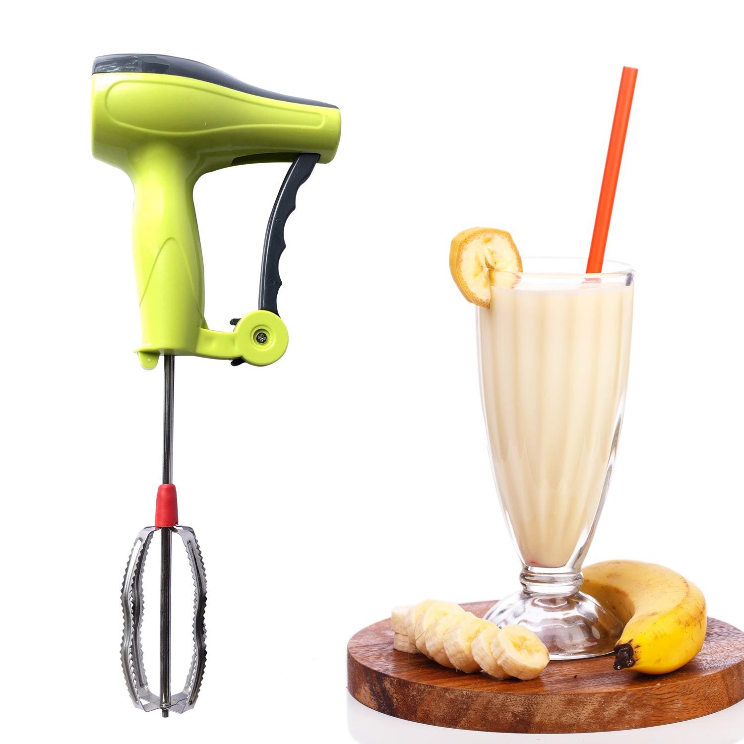 Manual hand blender with stainless steel blades for mixing smoothies and sauces