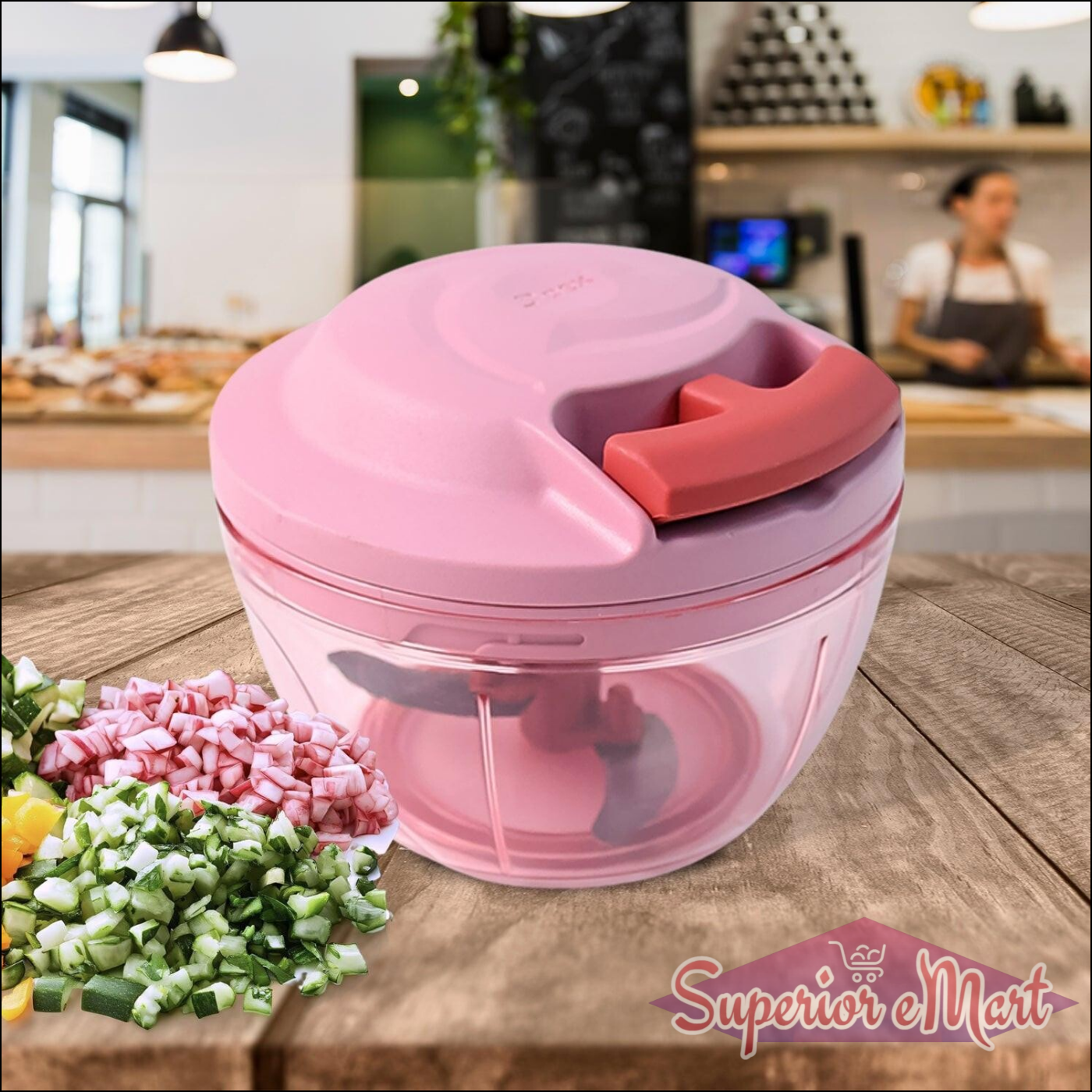 Manual Vegetable Chopper 500ml - Easy Dicing & Chopping - Superior eMart
