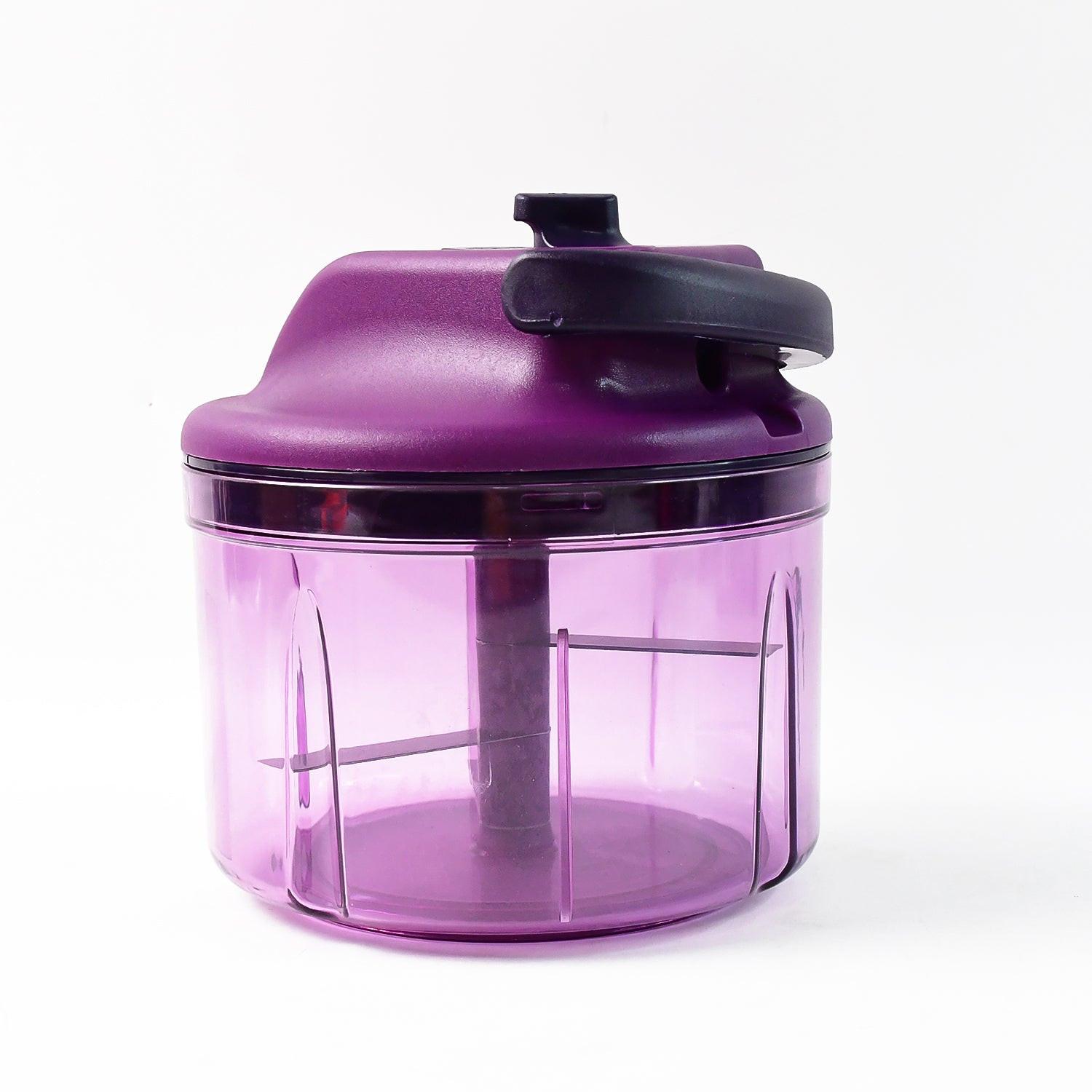 Purple manual vegetable chopper by Superior eMart with easy-to-use pull mechanism for quick food prep