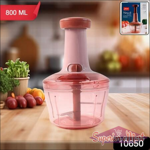 Superior eMart manual vegetable chopper in pink, 800 mL capacity, ideal for quick and easy food preparation
