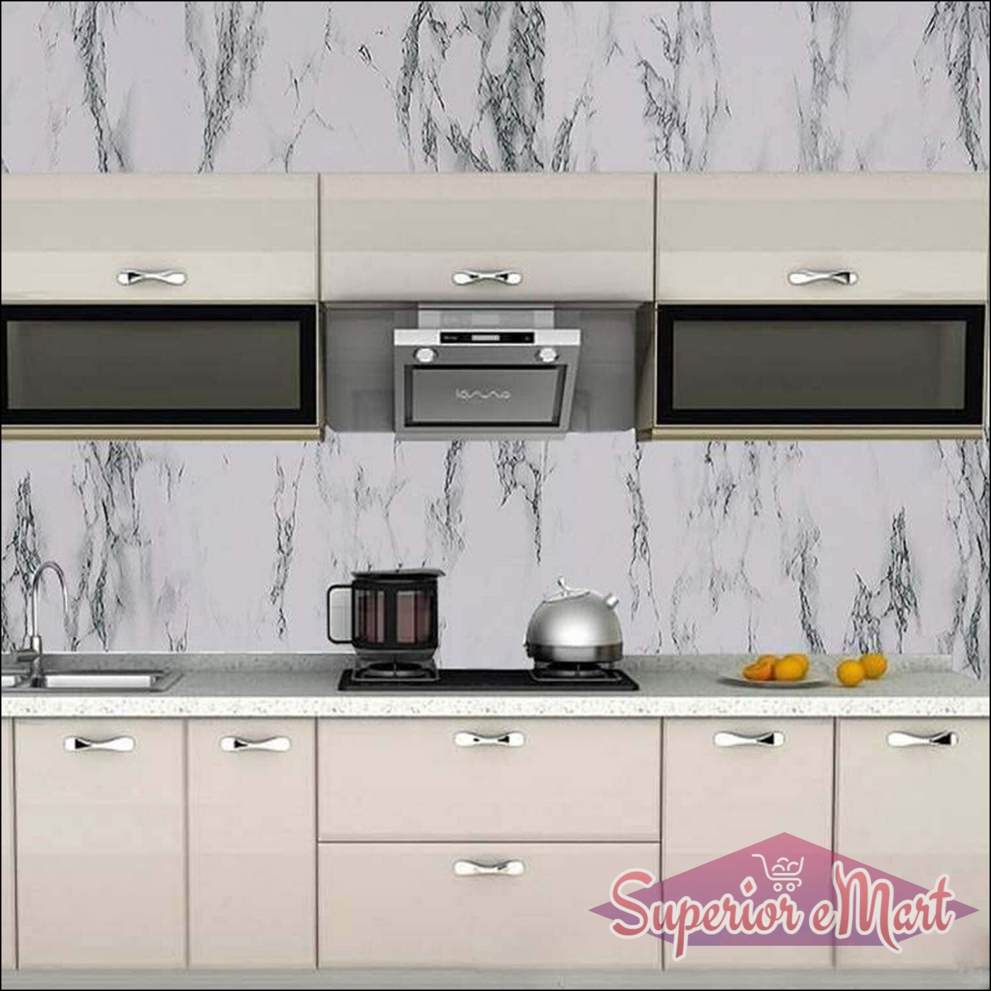 Marble Pattern Adhesive Kitchen Wallpaper 2mx60cm - Superior eMart