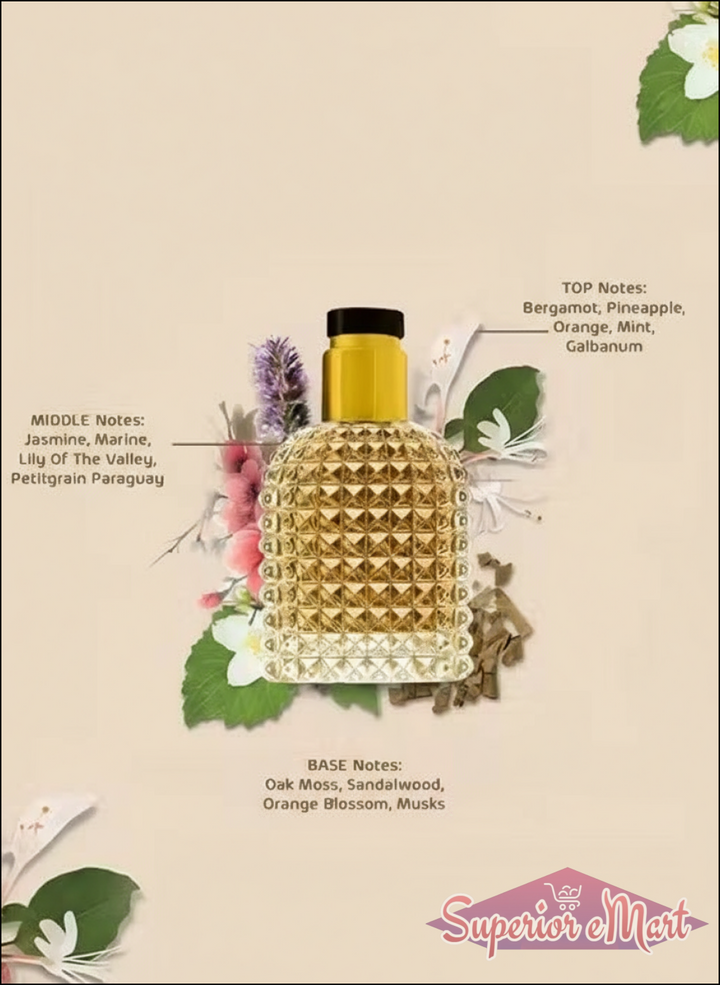 Luxury unisex perfume long-lasting with floral and fruity notes in a stylish bottle design
