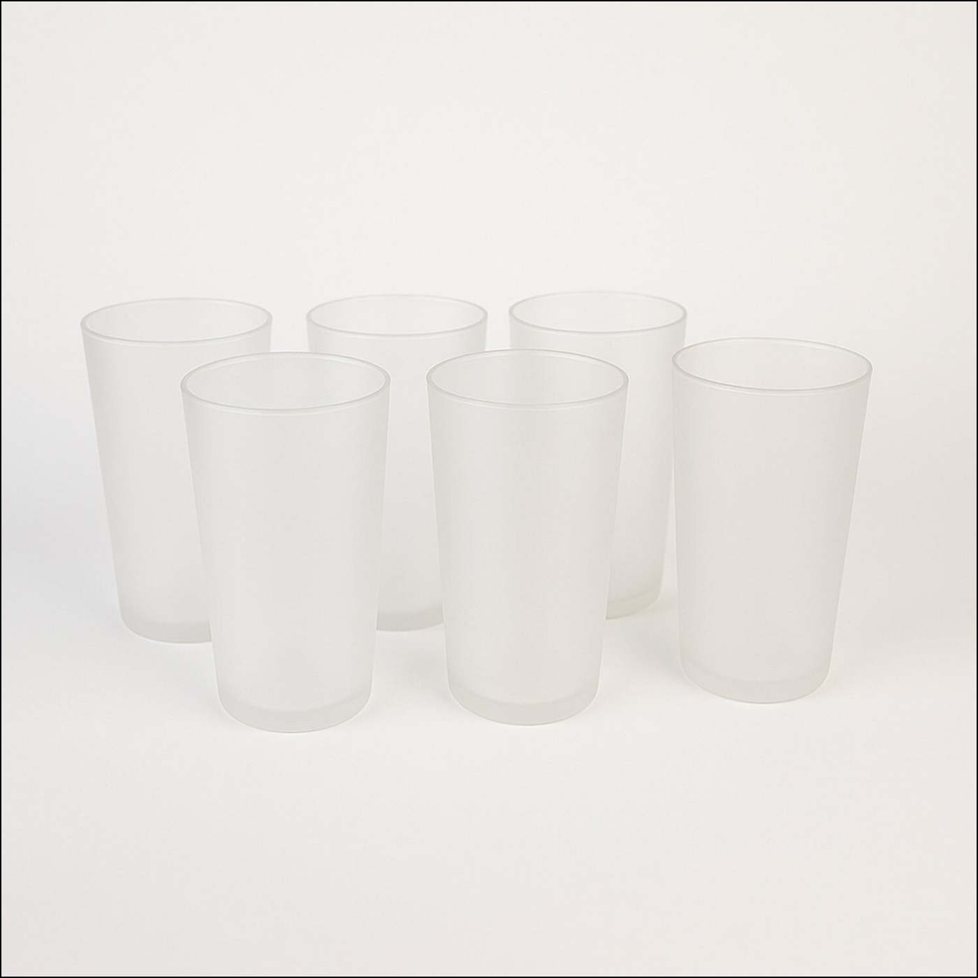 Matt Finish Glass Tumbler Set (Approx 300ml  6 Pc) - Superior eMart