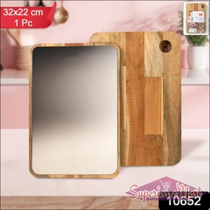Medium cutting board with wooden handle featuring a stylish design for kitchen use
