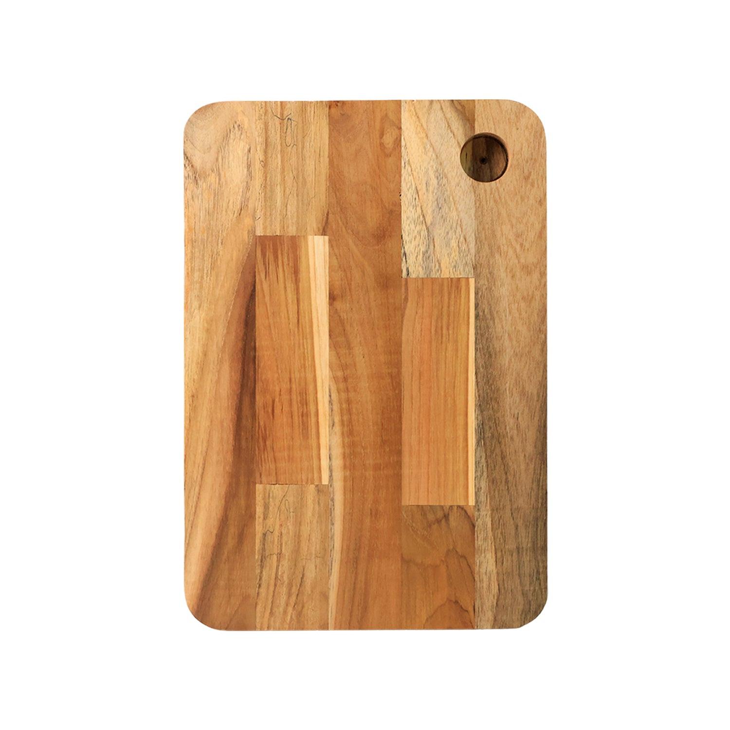 Superior eMart medium cutting board with wooden handle made from durable natural wood