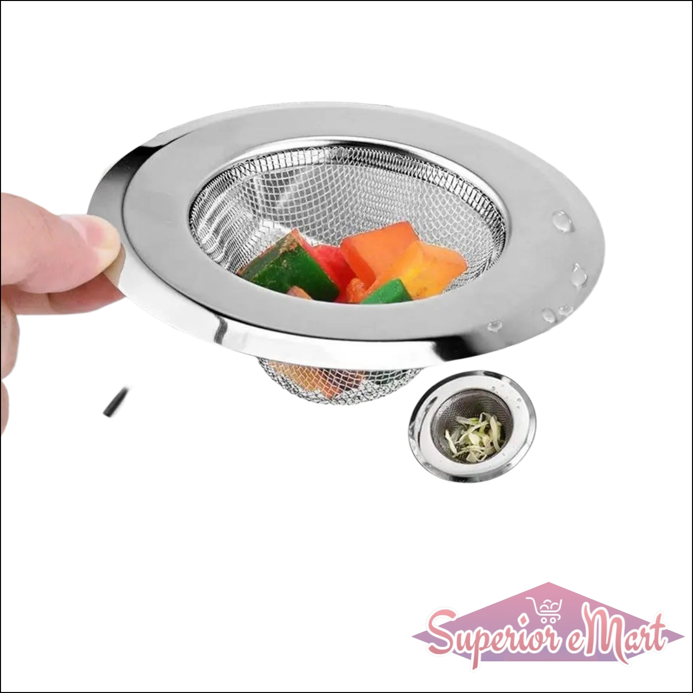 Medium Size Stainless Steel Sink Strainer Kitchen Drain Basin Filter Stopper Drainer - Superior eMart