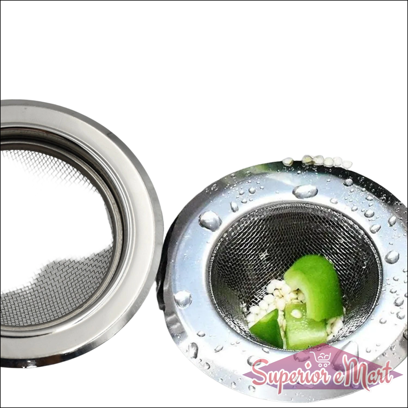 Medium Size Stainless Steel Sink Strainer Kitchen Drain Basin Filter Stopper Drainer - Superior eMart