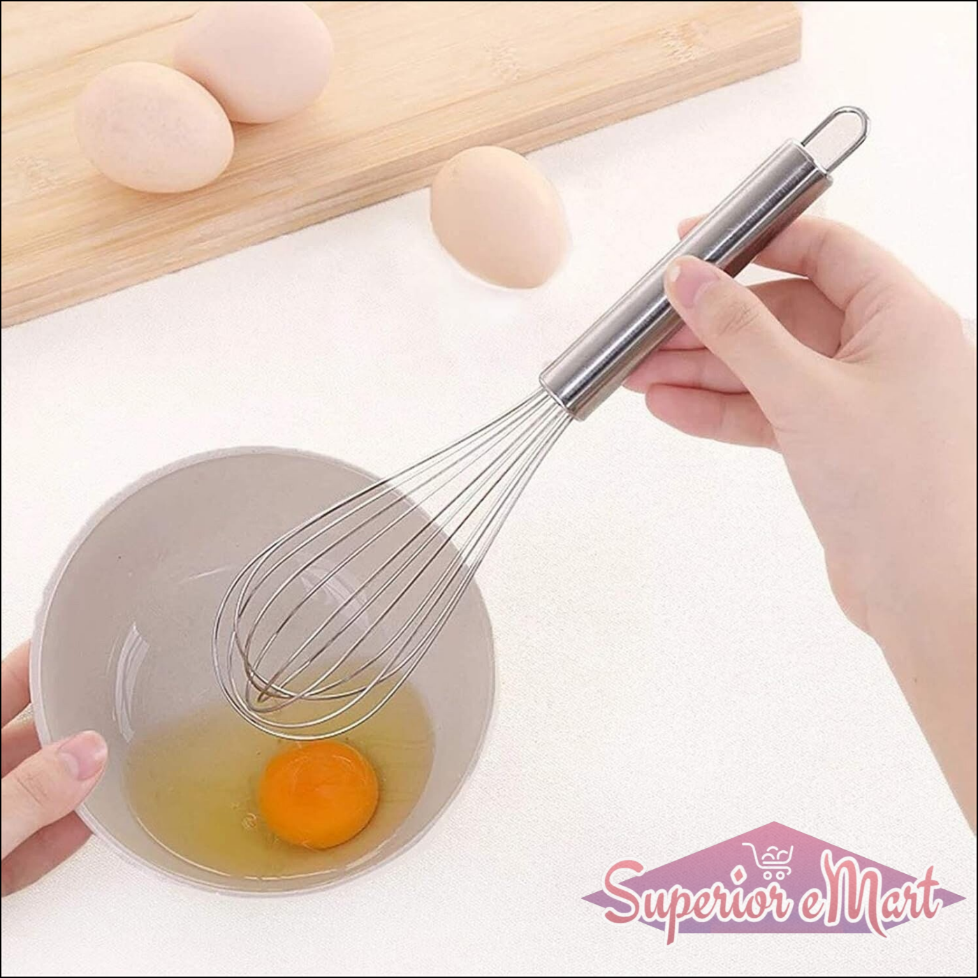 Medium Stainless Steel Balloon Whisk (24cm  1 Pc) - Superior eMart