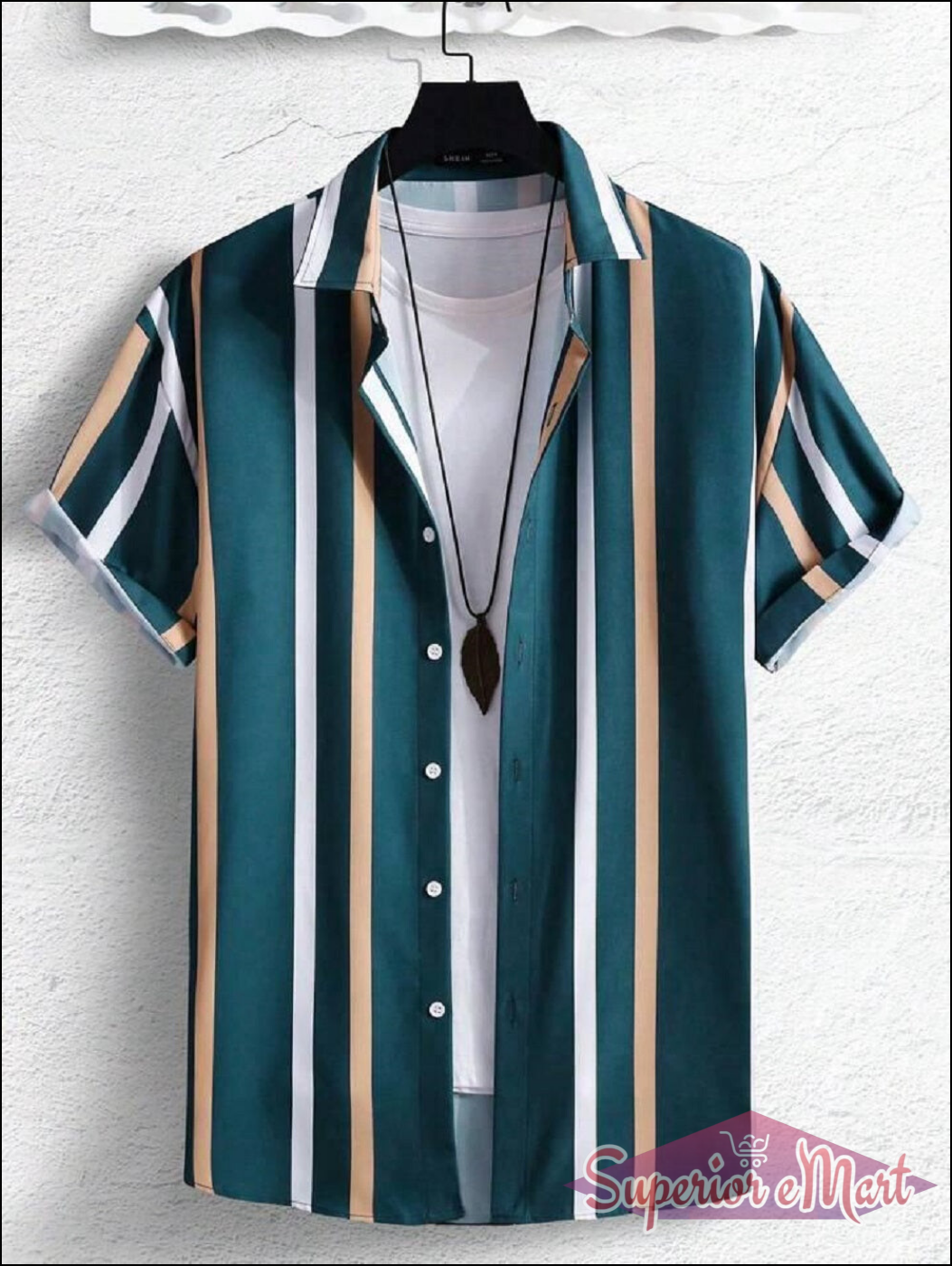 Men Regular Fit Striped Spread Collar Casual Shirt 9