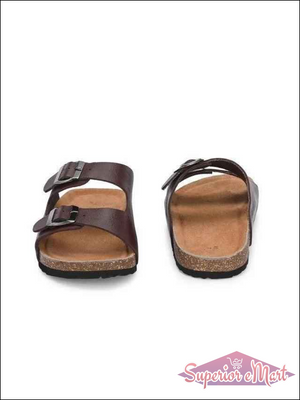 Men's Cherry Leather Slipper - Superior eMart