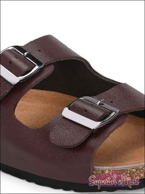 Men's Cherry Leather Slipper - Superior eMart