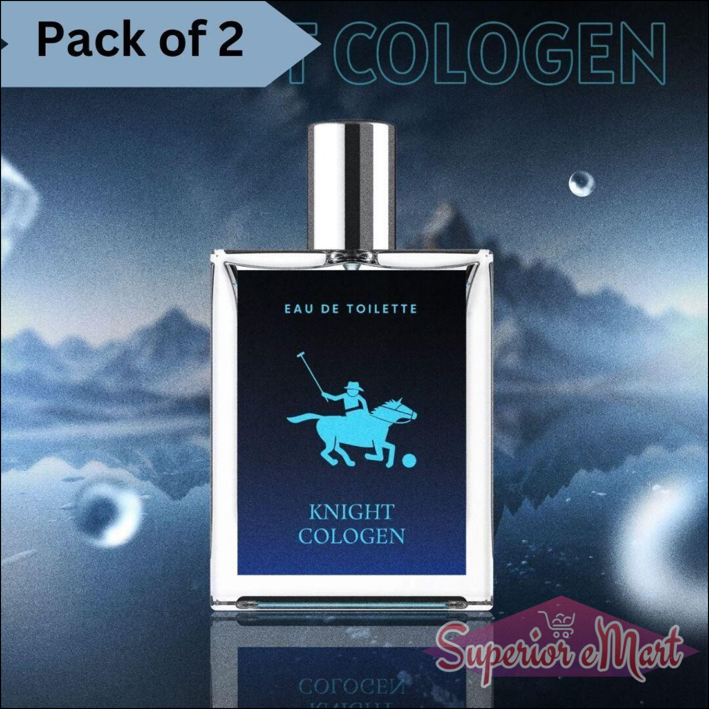 Men's Knight Cologne 50ml pack of 2 with sleek bottles and elegant design for a refreshing scent