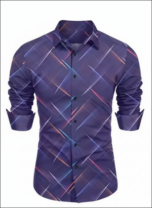 Blue patterned shirt on a white background