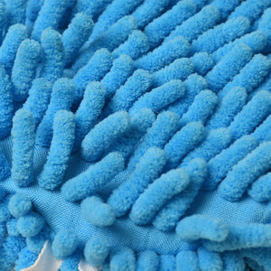 Blue microfiber cleaning duster with soft, fluffy bristles for effective dusting and cleaning