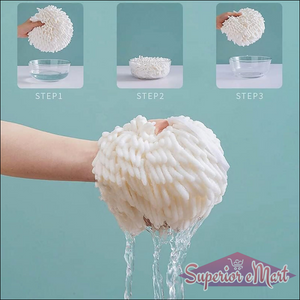 Superior eMart microfiber cleaning duster being squeezed to remove excess water for effective cleaning