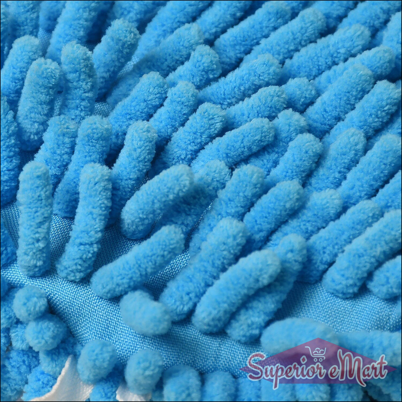 Blue microfiber cleaning duster with soft, fluffy bristles for effective dusting and cleaning