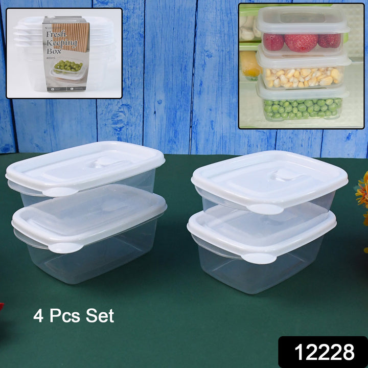 Superior eMart microwave safe food containers set of four with white lids for kitchen storage