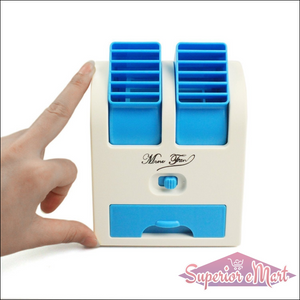 Compact mini air conditioner for home with dual fan design for efficient cooling