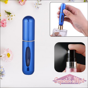 Stylish blue portable perfume spray bottle for easy travel and fragrance refills