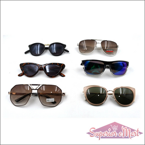 Collection of stylish UV protection sunglasses for men and women in various designs and colors