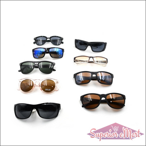 Variety of UV protection sunglasses for men and women in different styles and colors