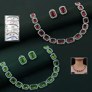 Superior eMart mixed color jewelry set featuring elegant necklaces and matching earrings