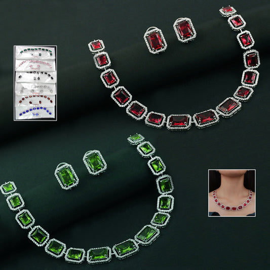 Superior eMart mixed color jewelry set featuring elegant necklaces and matching earrings