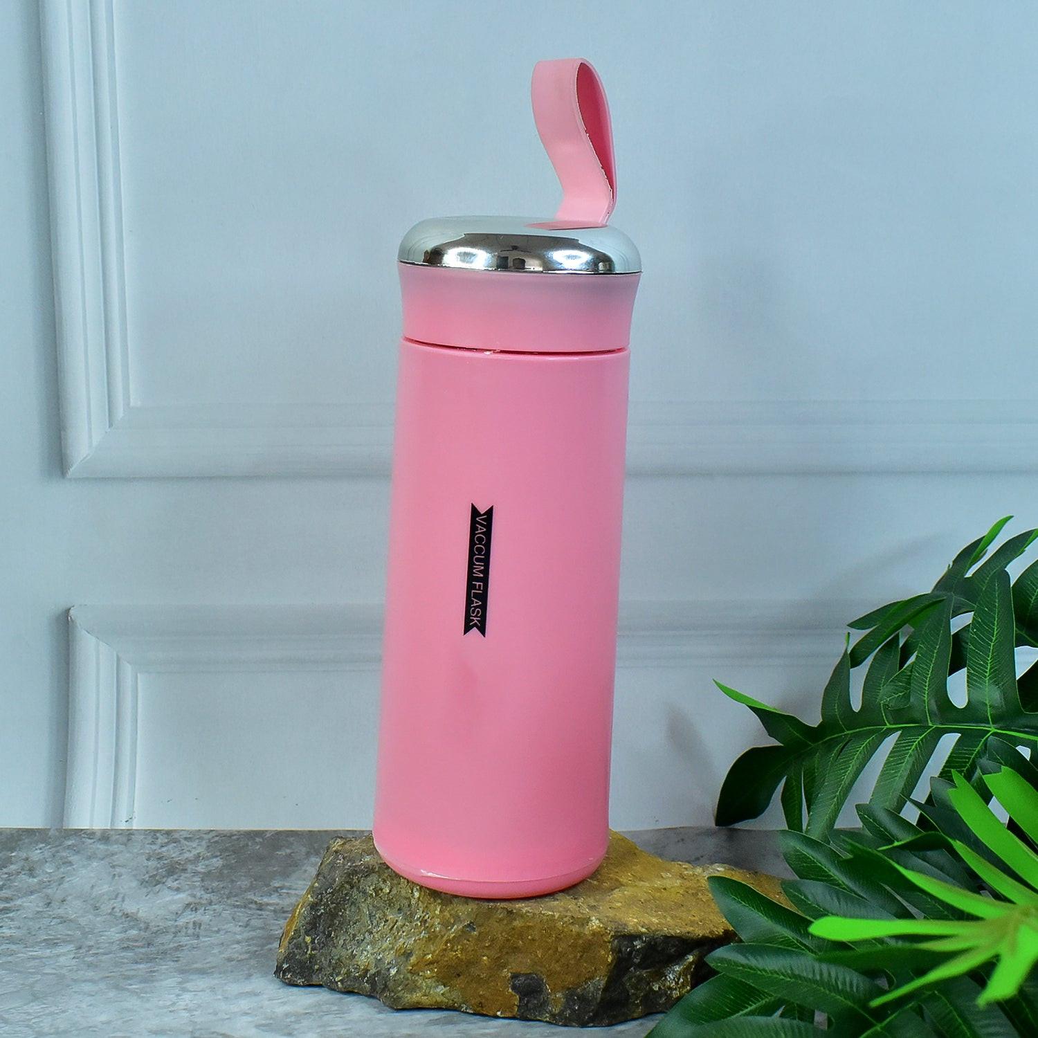 Superior eMart leak proof glass water bottle in pink with a stainless steel lid for easy hydration