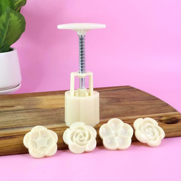 Mooncake Press Mold With 4 Stamps Set - Superior eMart