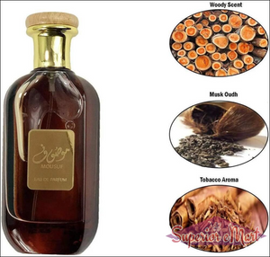 Mousuf inspired unisex perfume in a stylish bottle highlighting woody scent and tobacco aroma