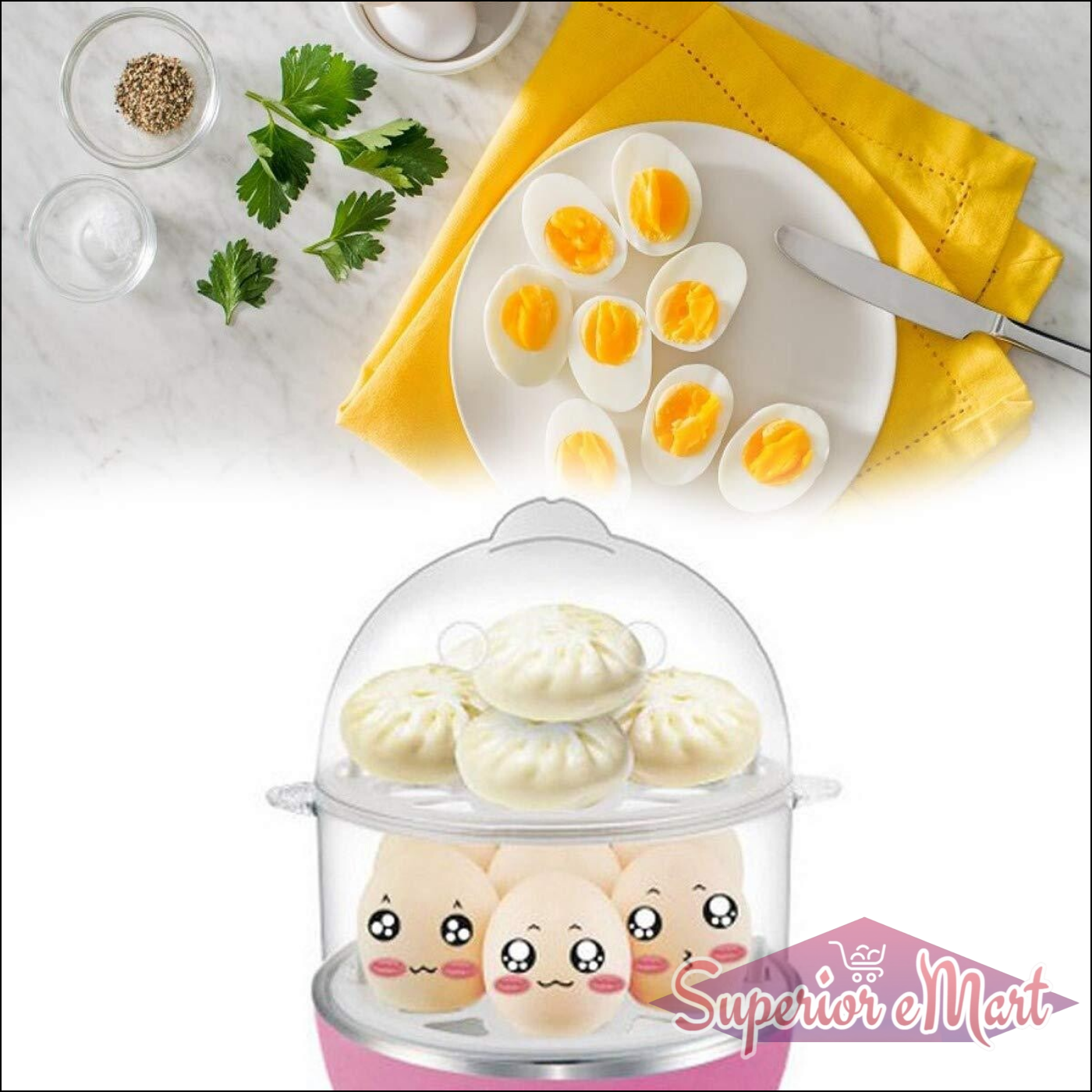 115 Multi-function 2 Layer 14 Egg Cooker Boilers  Steamer