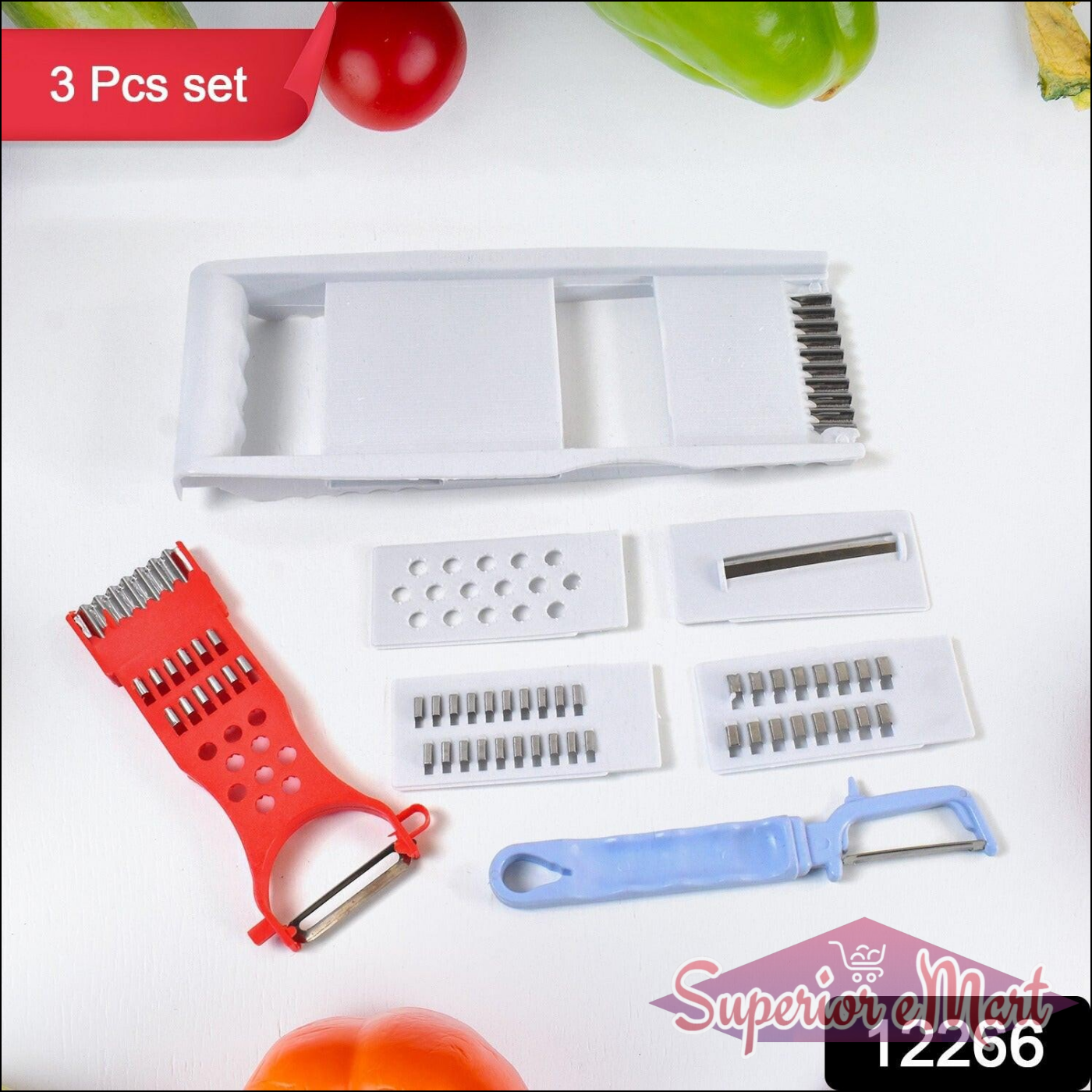 Multi-Functional Slicer and Peeler 3-Pcs Set - Superior eMart