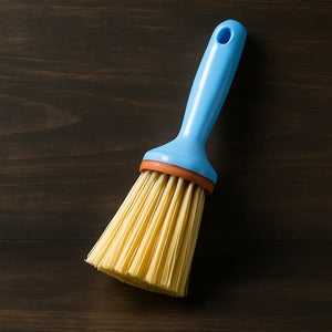 Superior eMart blue handle multi-purpose cleaning brush with stiff yellow bristles for home and kitchen use