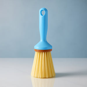 Superior eMart blue handle multi-purpose cleaning brush with yellow bristles for home and kitchen use