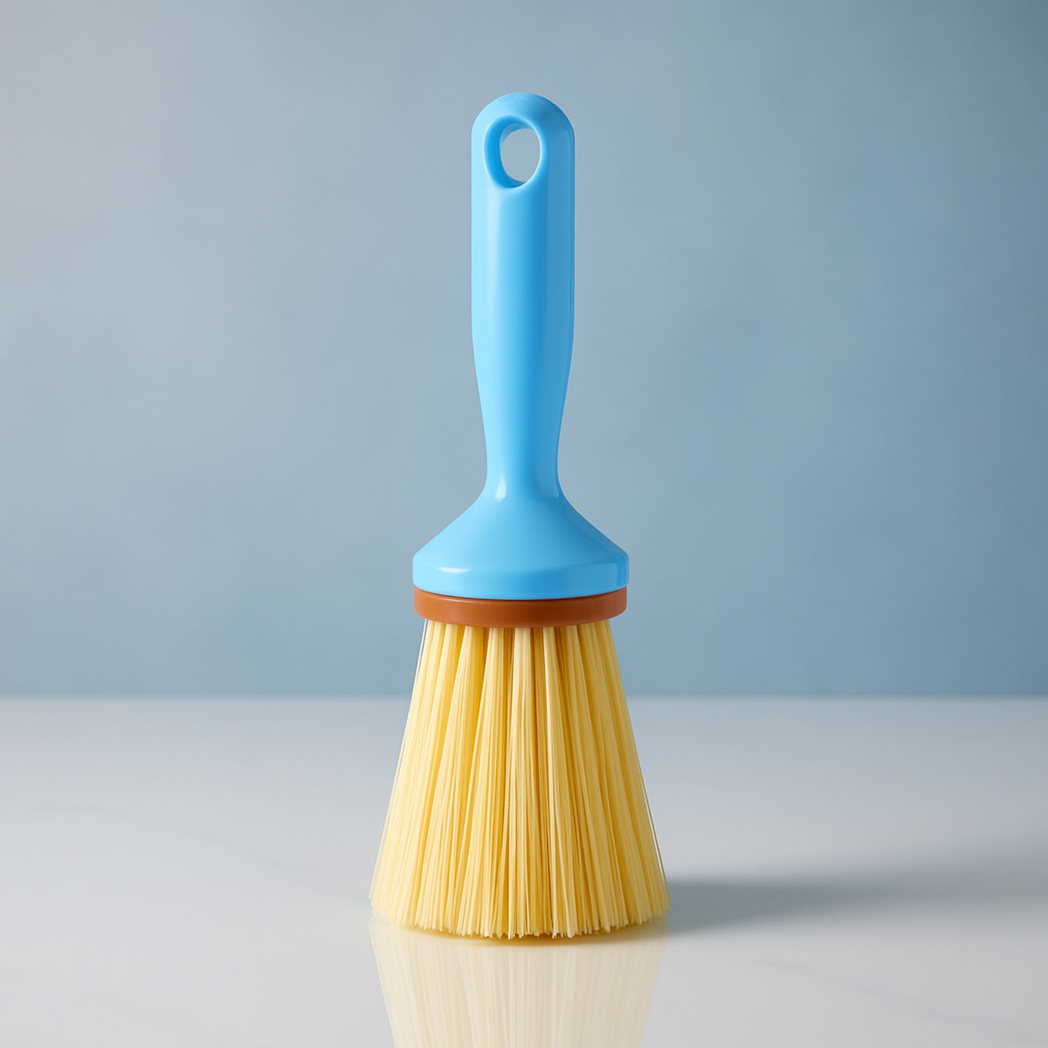 Superior eMart blue handle multi-purpose cleaning brush with yellow bristles for home and kitchen use