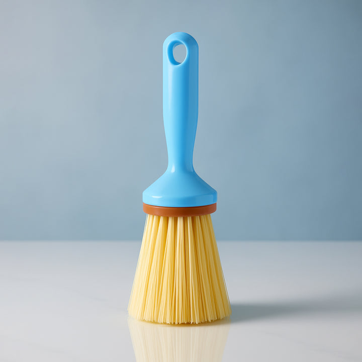 Superior eMart blue handle multi-purpose cleaning brush with yellow bristles for home and kitchen use