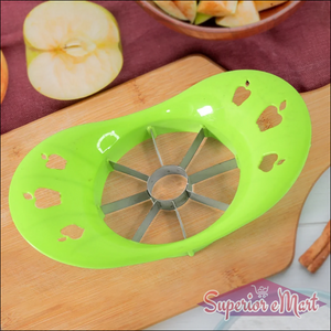 Bright green fruit slicer apple cutter with stainless steel blades for easy apple preparation