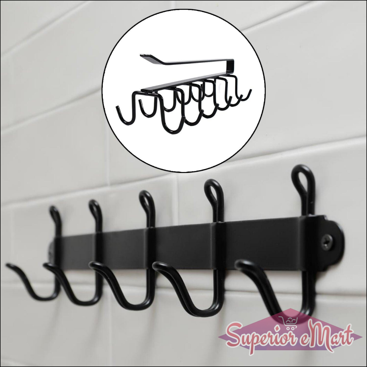 Multi-Purpose Iron 6 Hanger Hooks - Durable & Space Saving - Superior eMart