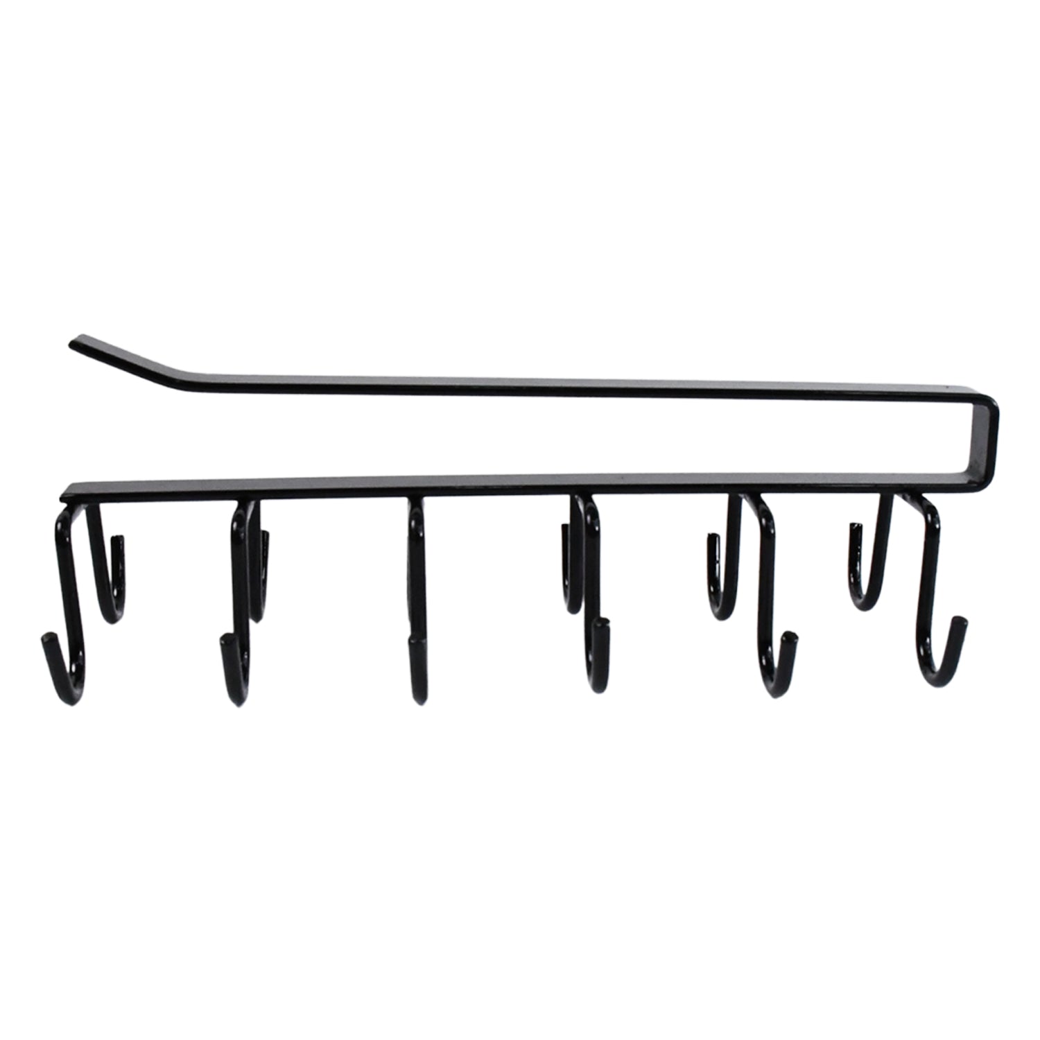 Black multi-purpose iron hanger hooks with multiple sturdy hooks for organizing home and kitchen items