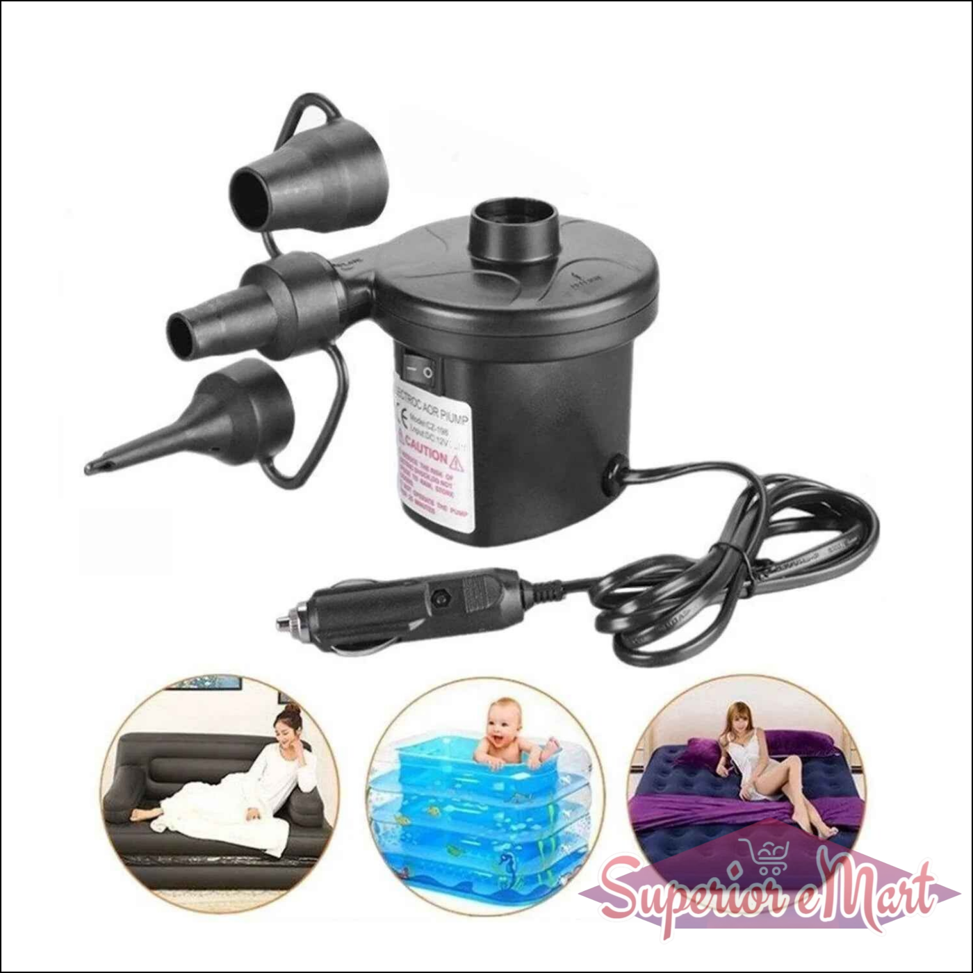Multi-purpose Quick Inflate Deflate Air Pump - Superior eMart